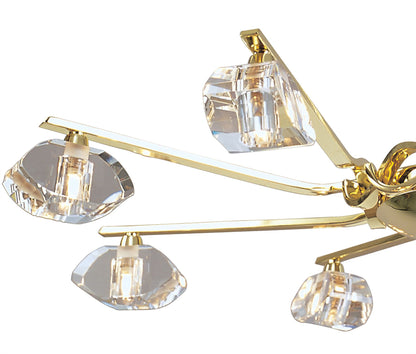 Mantra Alfa 80cm Pendant 8 Light G9, Polished Brass