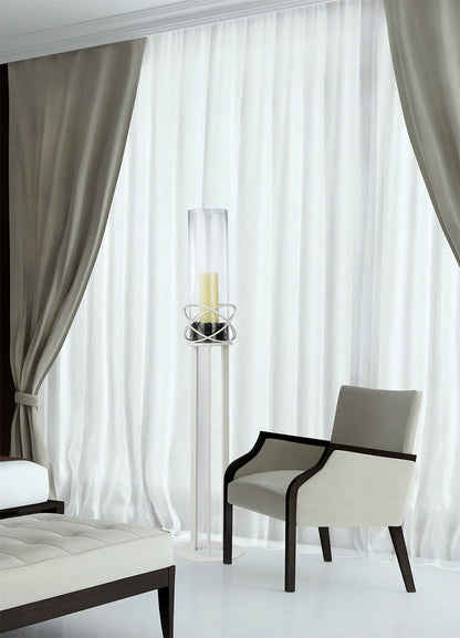 Diyas Home (DH) Oriana Floor Lamp Candle Holder 96Cm White/Clear Glass