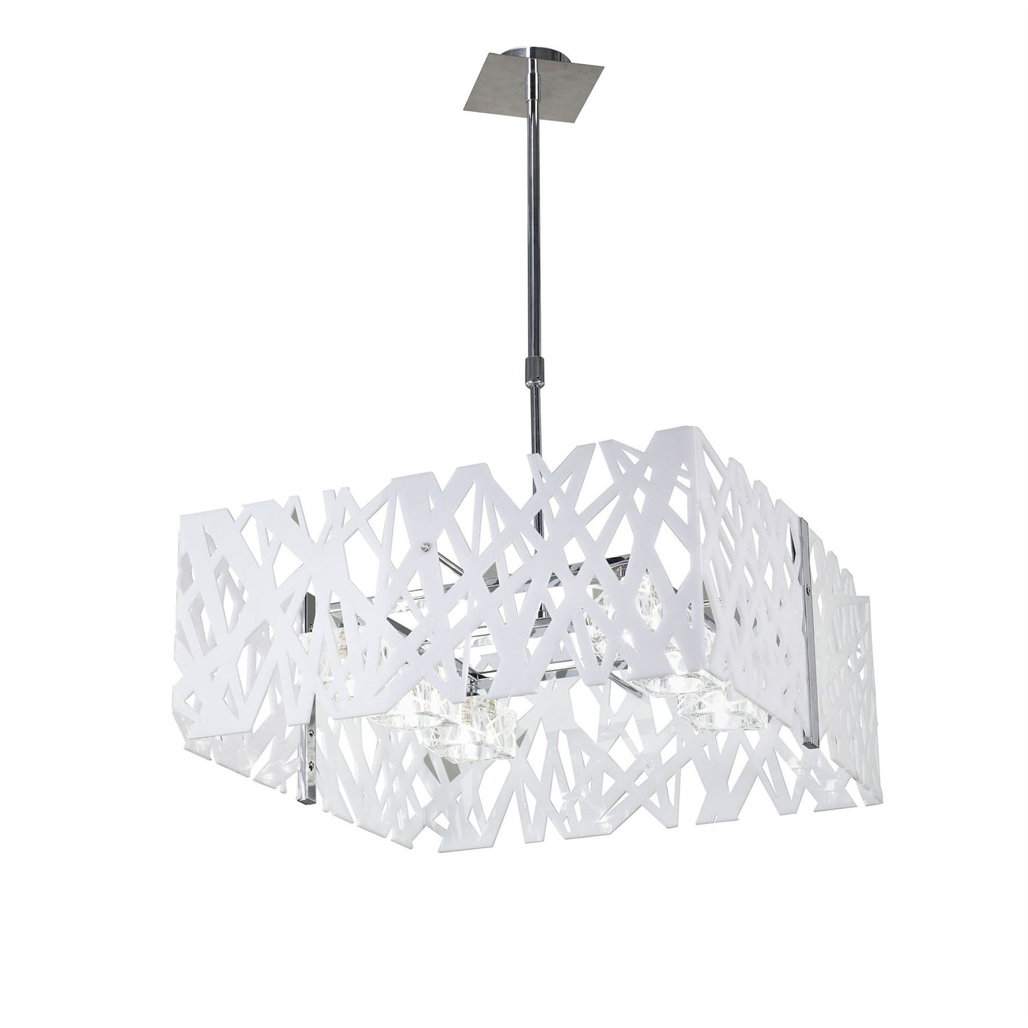 Mantra Tokio Square Telescopic 6 Light G9, Gloss White/Polished Chrome