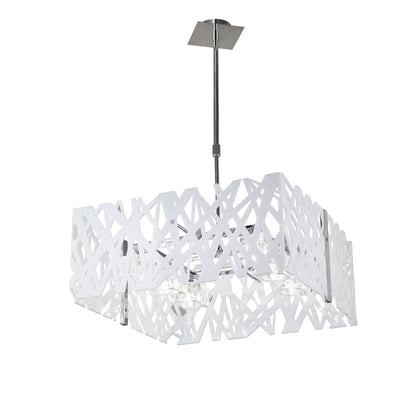 Mantra Tokio Square Telescopic 6 Light G9, Gloss White/Polished Chrome