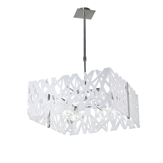 Mantra Tokio Square Telescopic 6 Light G9, Gloss White/Polished Chrome