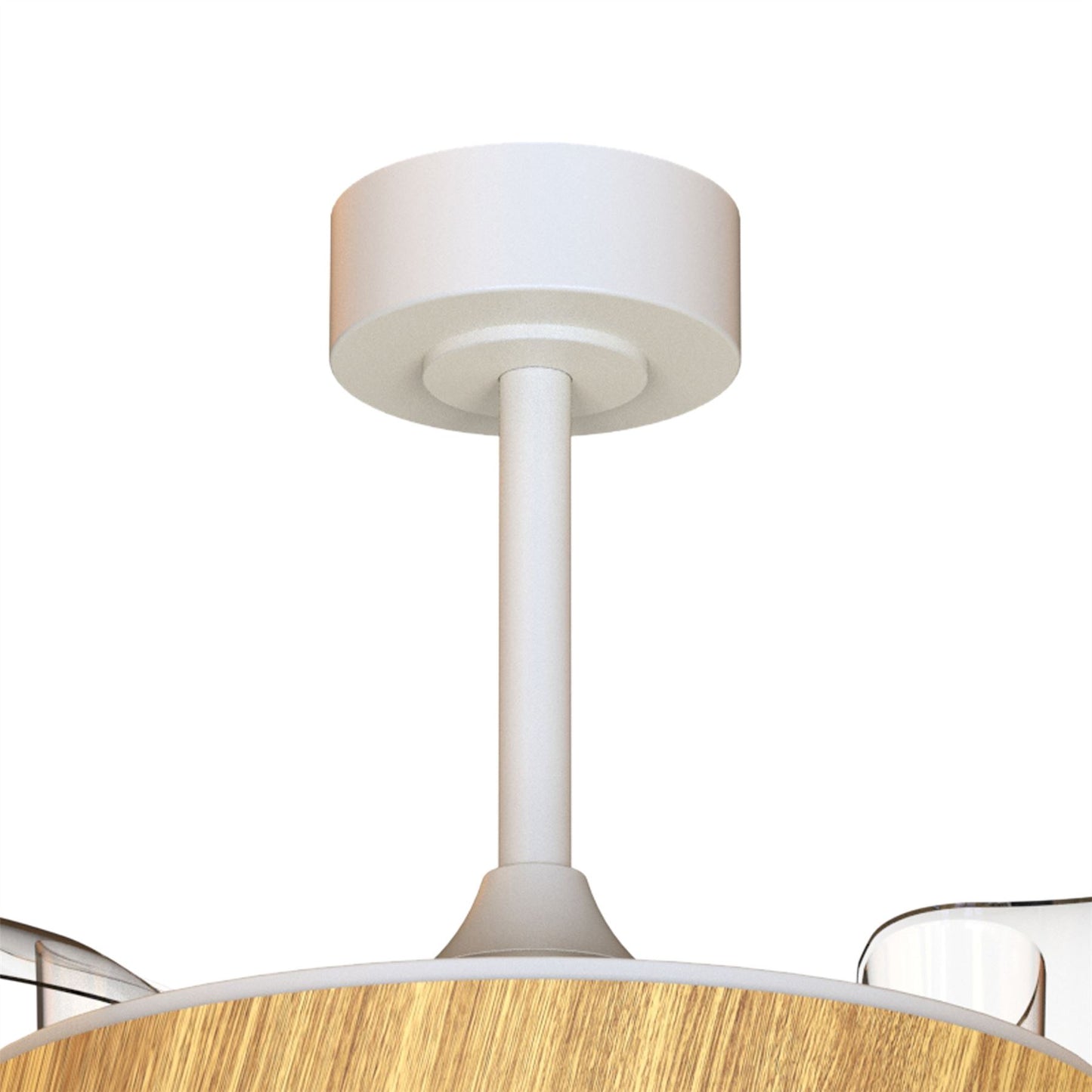 Coin Fan Mini Smart 40cm 36W LED Dimmable Ceiling With Built-In 25W DC Fan, 3000-5000K Remote, APP, Alexa & Google Voice Control, 5710lm, Wood/White