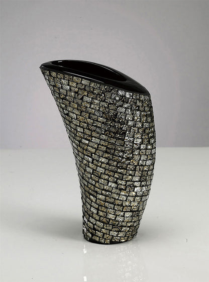 Diyas Home (DH) Celeste Mosaic Vase Large Polished Chrome Mosaic