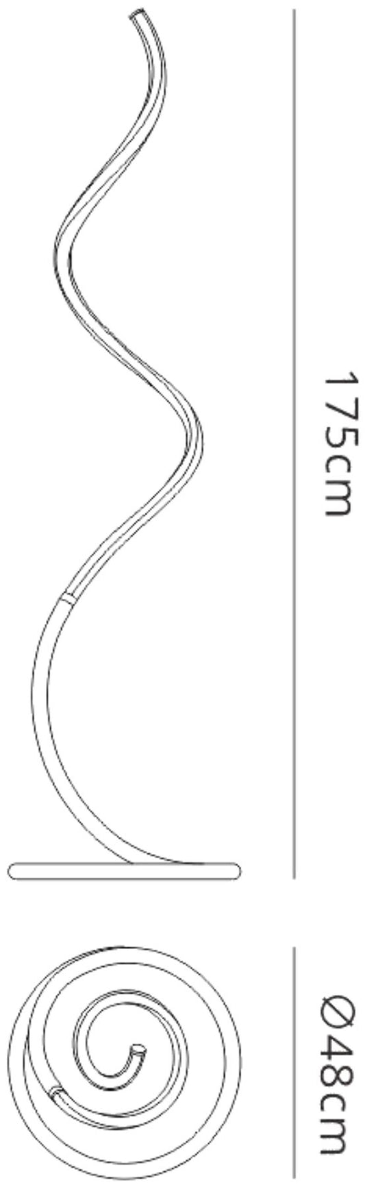 Mantra Nur II Floor Lamp 20W LED 3000K, 1500lm, Dimmable, Polished Chrome/Frosted Acrylic, 3yrs Warranty
