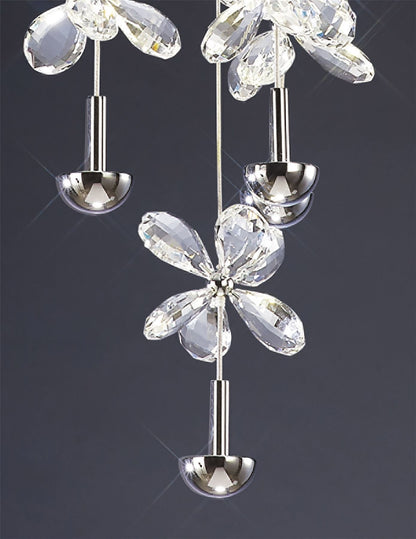 Diyas Aviva 40cm  Round 10 Light 4000K LED Polished Chrome/Crystal Ceiling Pendant Light Fitting