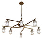 Mantra Alaska GU10 82cm Pendant Convertible To Semi Flush 8 Light L1/SGU10, Antique Brass, CFL Lamps INCLUDED