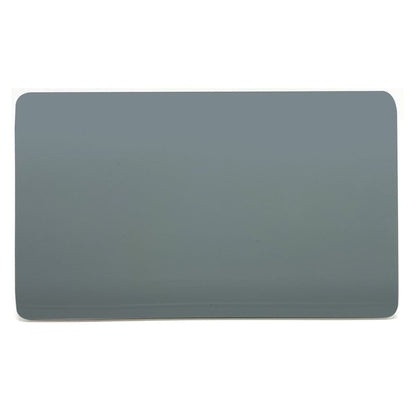 Trendi 2 Gang Artistic Modern Glossy Tactile Double Blanking Plate Cool Grey