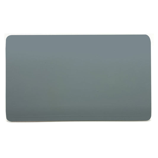 Trendi 2 Gang Artistic Modern Glossy Tactile Double Blanking Plate Cool Grey