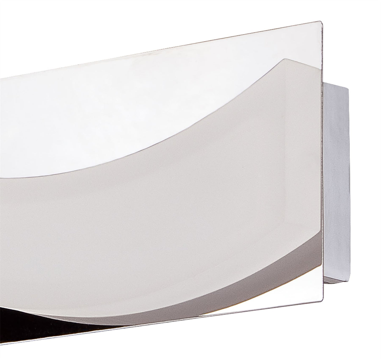 Mantra Fusion Ola Wall Light 5W LED Small Wave 3000K IP44, 450lm, Polished Chrome/Frosted Acrylic, 3yrs Warranty
