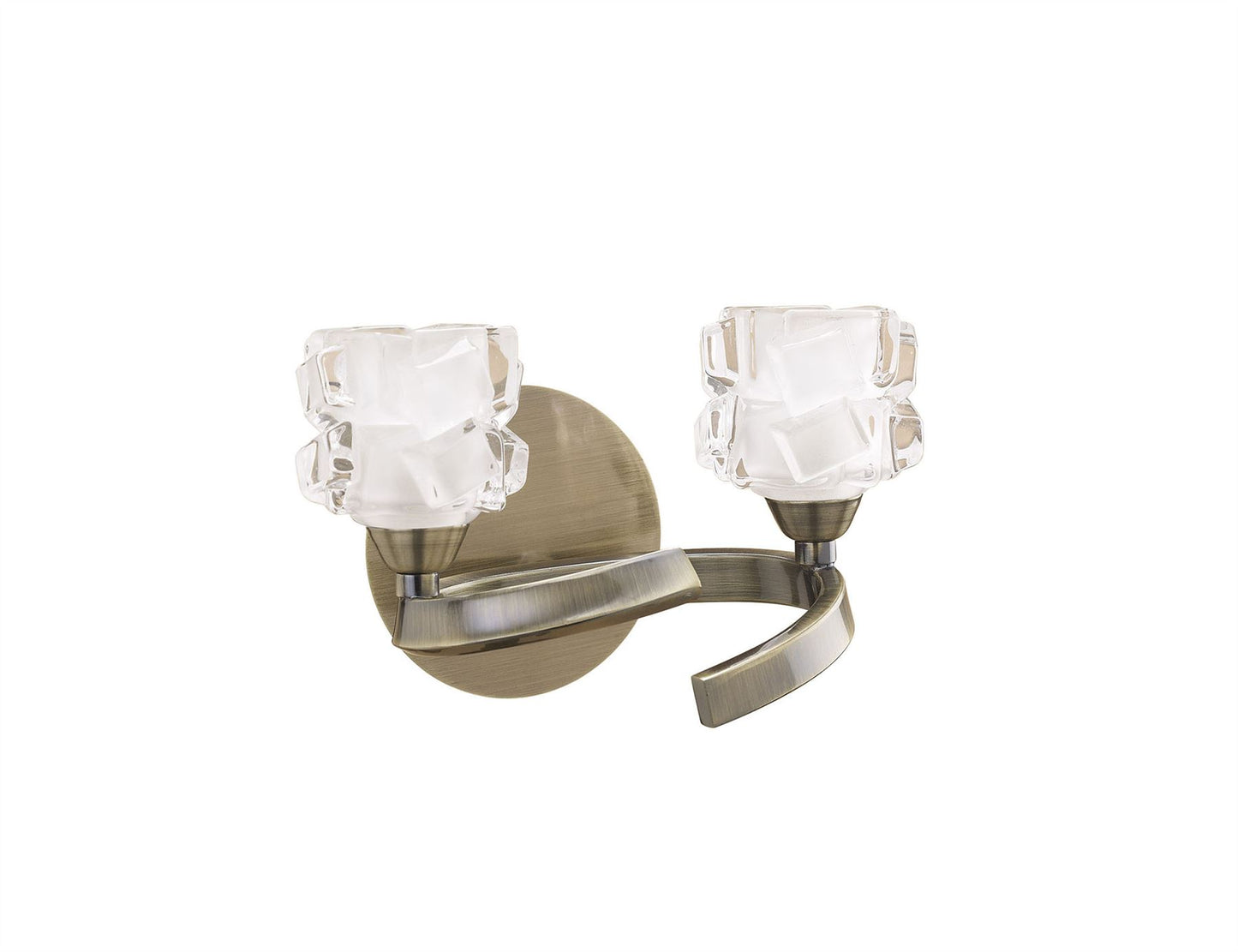 Mantra Ice Wall Light Switched 2 Light G9 ECO, Antique Brass