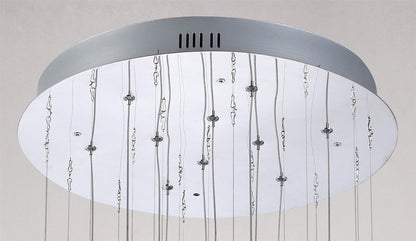 Diyas Class 45cm  Round 10 Light G4 Polished Chrome/White Glass/Crystal, NOT LED/CFL Compatible Ceiling Pendant Light Fitting