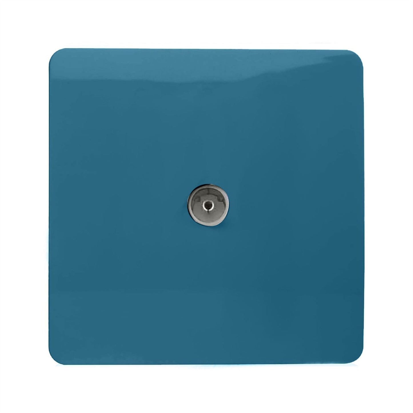 Trendi Artistic Modern Glossy Tactile TV Socket Ocean Blue
