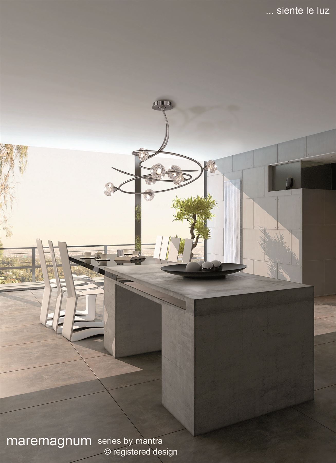 Mantra M3940 Maremagnum Ceiling 8 Light G9, Polished Chrome