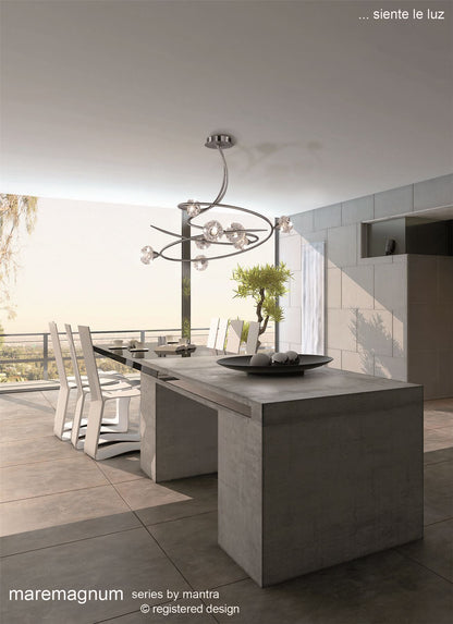 Mantra M3940 Maremagnum Ceiling 8 Light G9, Polished Chrome