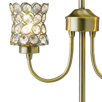 Diyas Nelson Table Lamp 2 Light G9 Antique Brass/Crystal