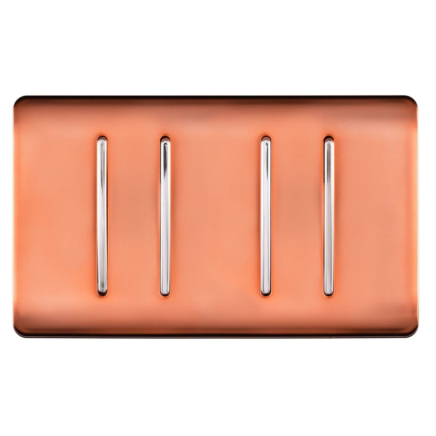 Trendi 4 Gang (2 Way & 3xIntermediate) Glossy 10 Amp Rocker Light Switch Copper