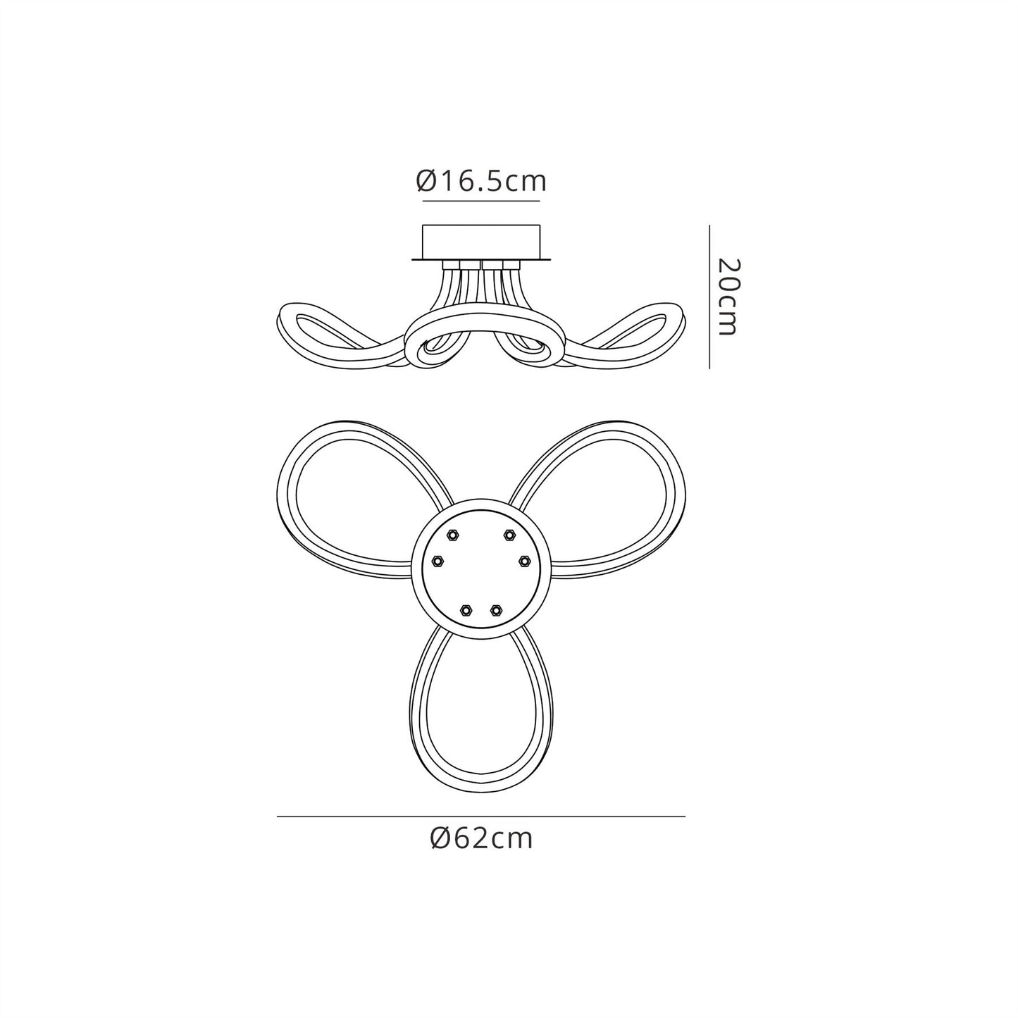 Mantra Knot LED II Knot II Ceiling Light, 40W LED, 3000K, 3000lm, IP20, Chrome, 3yrs Warranty