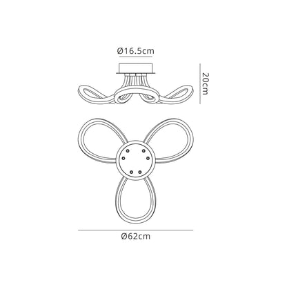 Mantra Knot LED II Knot II Ceiling Light, 40W LED, 3000K, 3000lm, IP20, Chrome, 3yrs Warranty