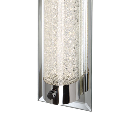 Mantra Fusion Tube Flush 8W LED 4000K Polished Chrome/Sand Diamond, 680lm, 3yrs Warranty Crystal