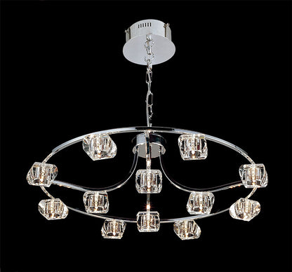 Diyas Polana 70cm  Round 12 Light G4 Polished Chrome, NOT LED/CFL Compatible Ceiling Pendant Light Fitting