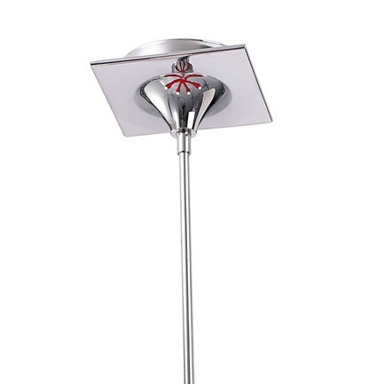 Mantra Ora 77cm Telescopic Convertible To Semi Flush 6 Light E27, Gloss Red/White Acrylic/Polished Chrome, CFL Lamps INCLUDED