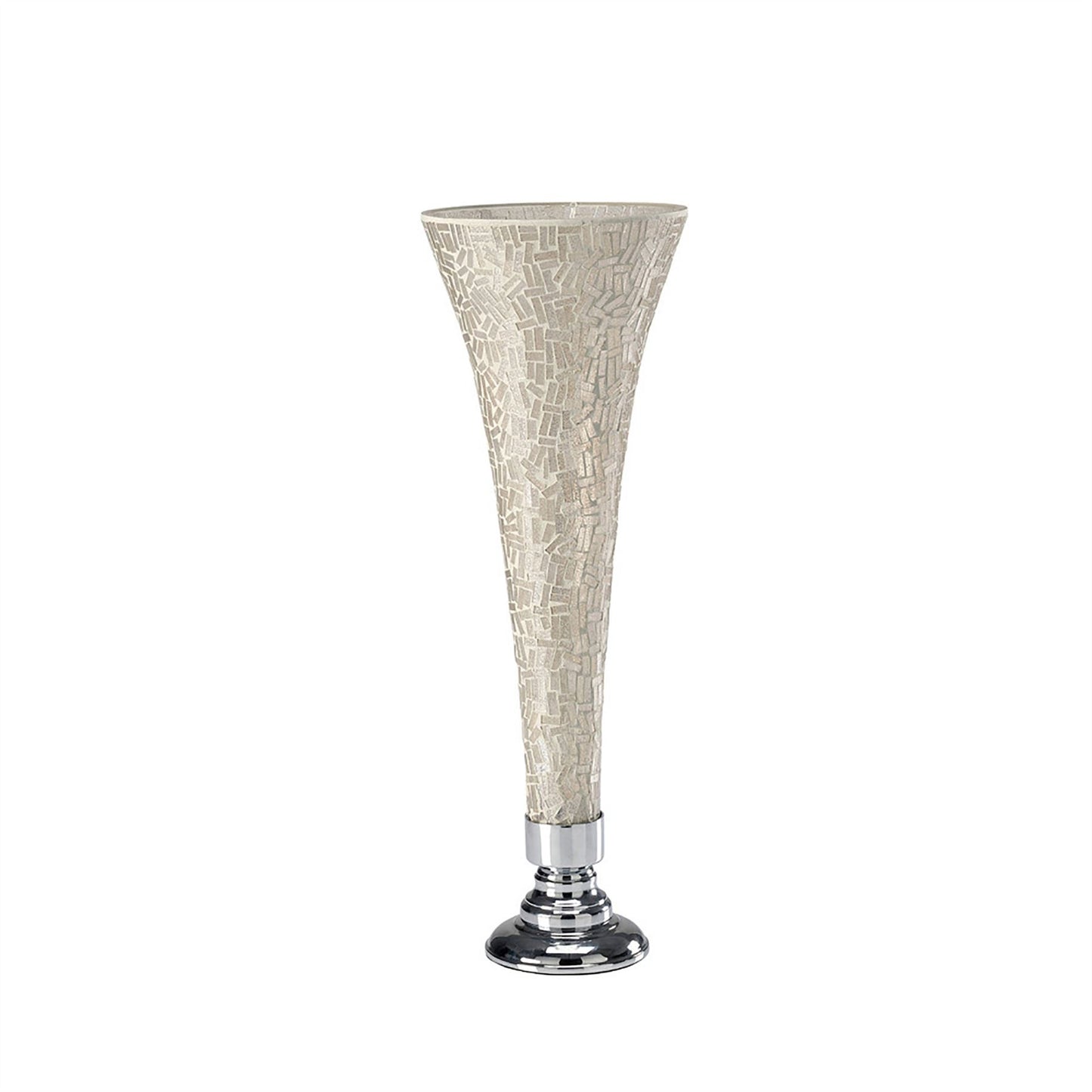 Diyas Home (DH) Trina Mosaic Vase Small Polished Chrome Mosaic