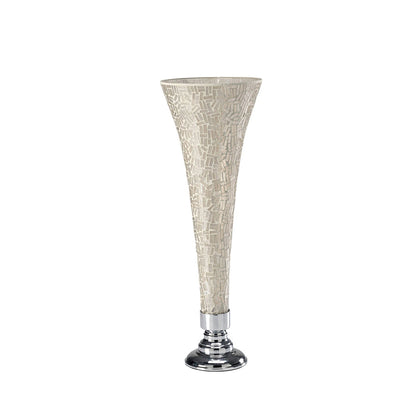 Diyas Home (DH) Trina Mosaic Vase Small Polished Chrome Mosaic