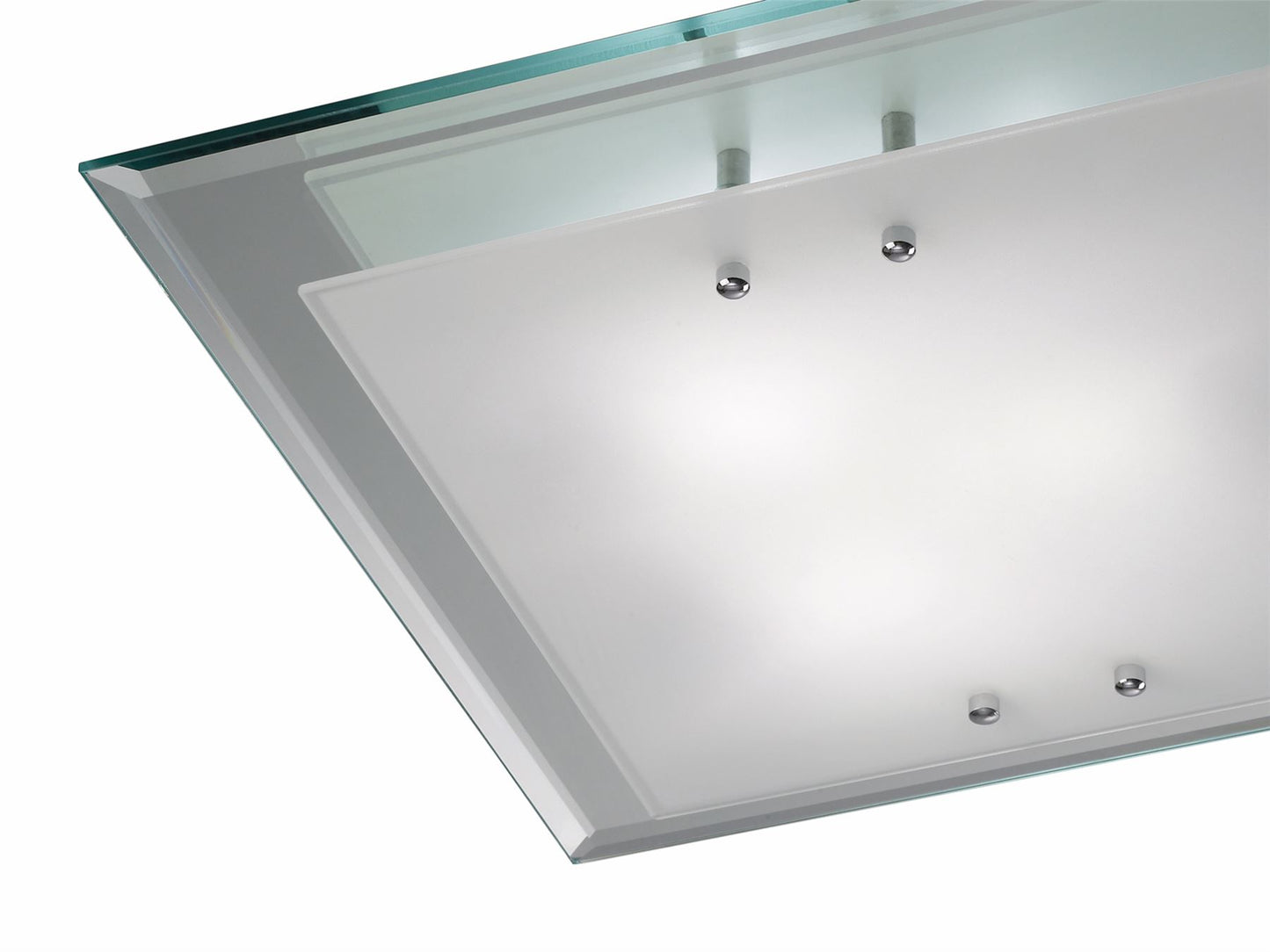 Deco Mira Ceiling Light, 400mm Square, 3 Light E27 Polished Chrome