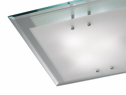 Deco Mira Ceiling Light, 400mm Square, 3 Light E27 Polished Chrome