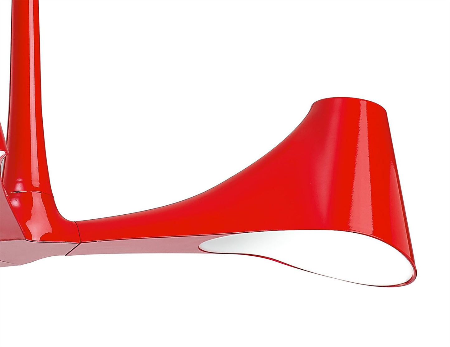 Mantra Ora 70cm Telescopic Convertible To Semi Flush 3 Light E27, Gloss Red/White Acrylic/Polished Chrome, CFL Lamps INCLUDED