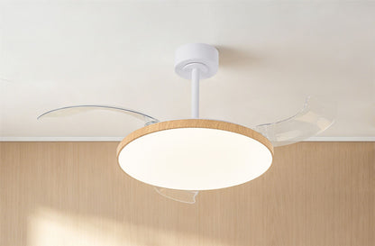 Slim Fan 50cm 50W LED Dimmable Ceiling Light With Built-In 30W DC Fan, 2700-5000K Remote Control, 3500lm, Wood, 5yrs Warranty