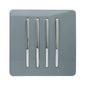 Trendi 4 Gang 2 Way Artistic Modern Glossy 10 Amp Rocker Tactile Light Switch Cool Grey