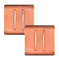 Trendi 2 Gang 2 Way 240V Screwless Artistic Modern Glossy 10 Amp Chrome Rocker Electrical Wall Light Switch in Copper (2 pack)