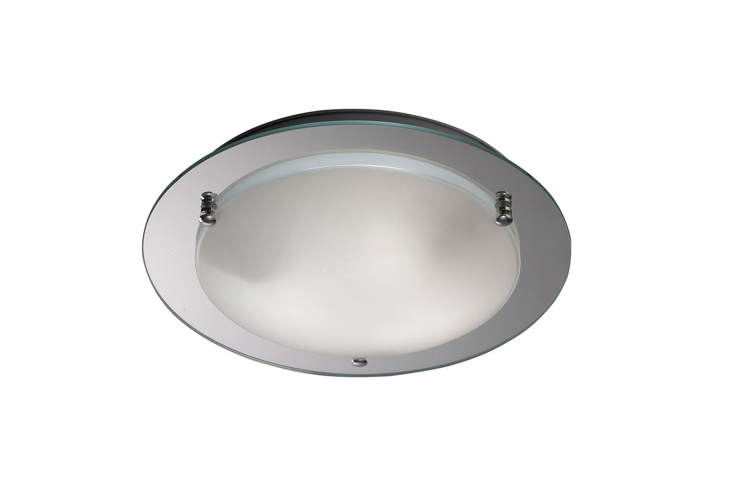 Deco Brooklyn Ceiling Light, 400mm Round, 3 Light E27 Polished Chrome