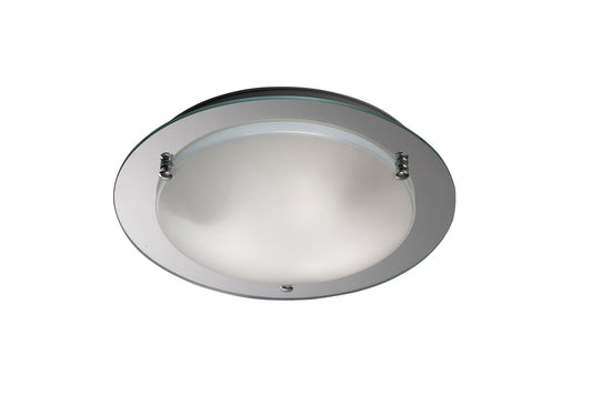Deco Brooklyn Ceiling Light, 400mm Round, 3 Light E27 Polished Chrome