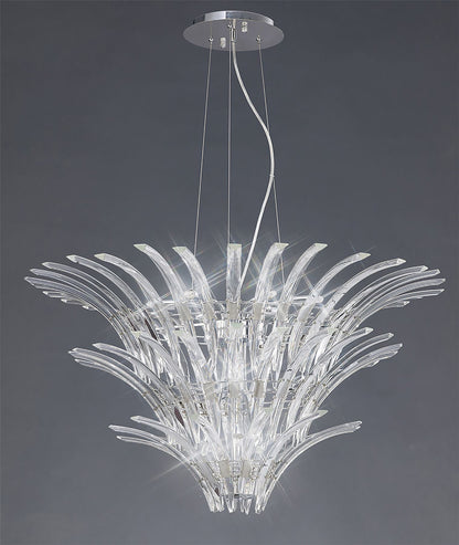 Diyas Sinclair 90cm  12 Light G9 Polished Chrome Ceiling Pendant Light Fitting
