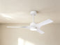 Thai 122cm 30W LED Dimmable Ceiling Light With Built-In 35W DC Fan, 2700-5000K Remote & APP Control, 2400lm, White, 5yrs Warranty