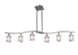 Mantra Rosa Del Desierto Telescopic Linear Pendant Line 6 Light G9, Satin Nickel