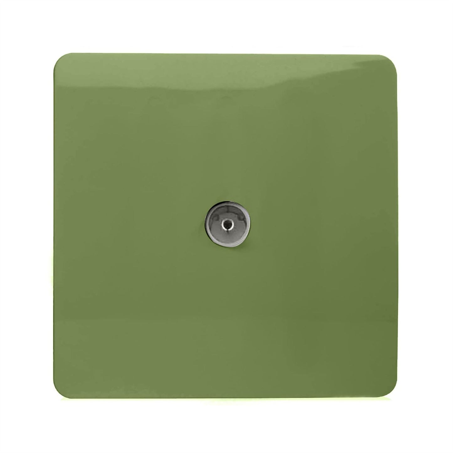 Trendi Artistic Modern Glossy Tactile TV Socket Moss Green