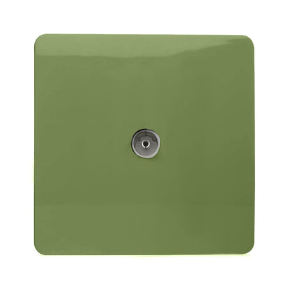 Trendi Artistic Modern Glossy Tactile TV Socket Moss Green