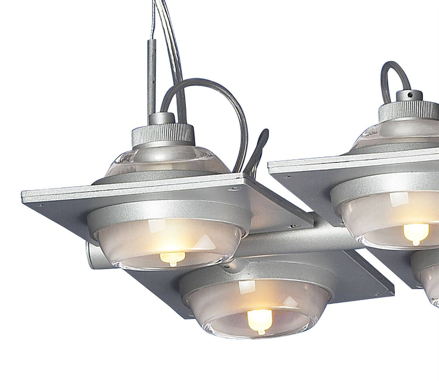 Mantra (0040 002) Ull Rectangular Pendant 6 Light G9 Silver Grey