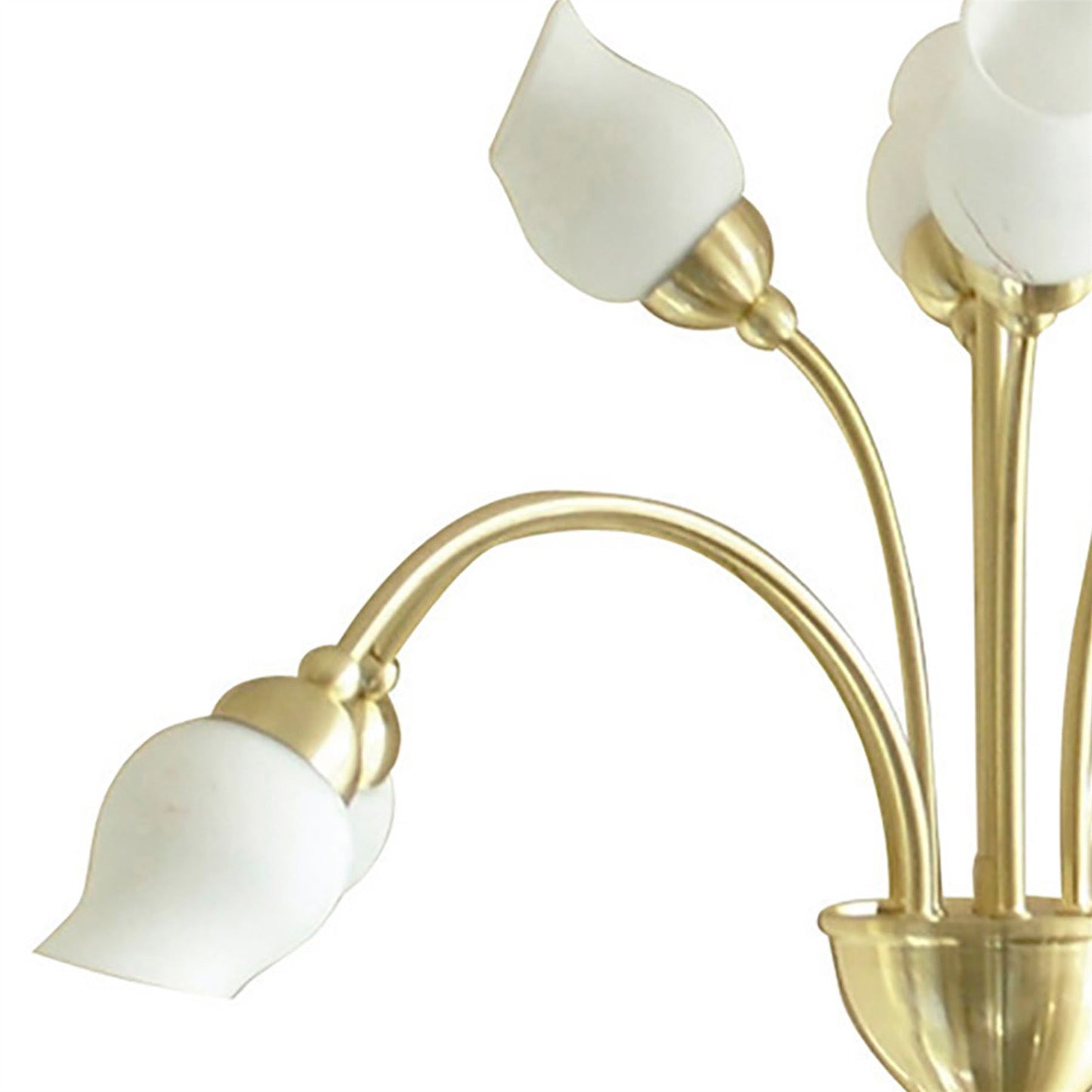 Diyas Rimini 61cm  8 Light G9 Satin Brass/Opal Glass Ceiling Pendant Light Fitting