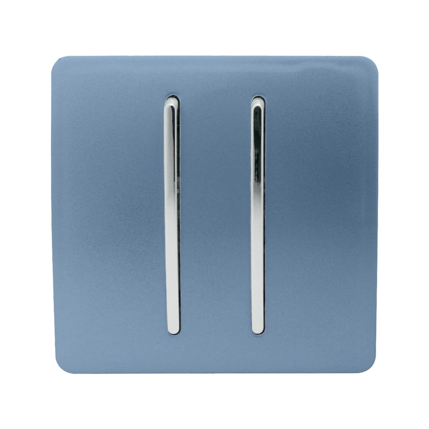Trendi 2 Gang 3 Way Intermediate Artistic Modern Glossy 10 Amp Rocker Light Switch Sky