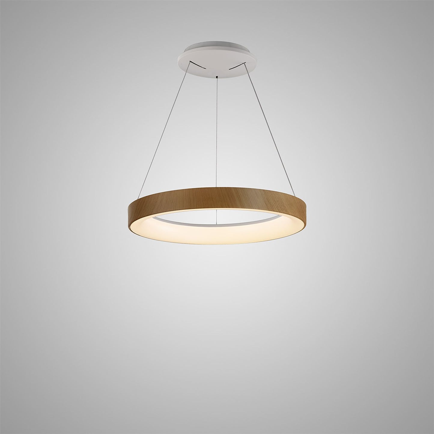 Mantra Fusion Niseko Ring Pendant 45cm 32W LED, 3000K-6000K Tuneable, 2560lm, Remote Control, Wood, 3yrs Warranty