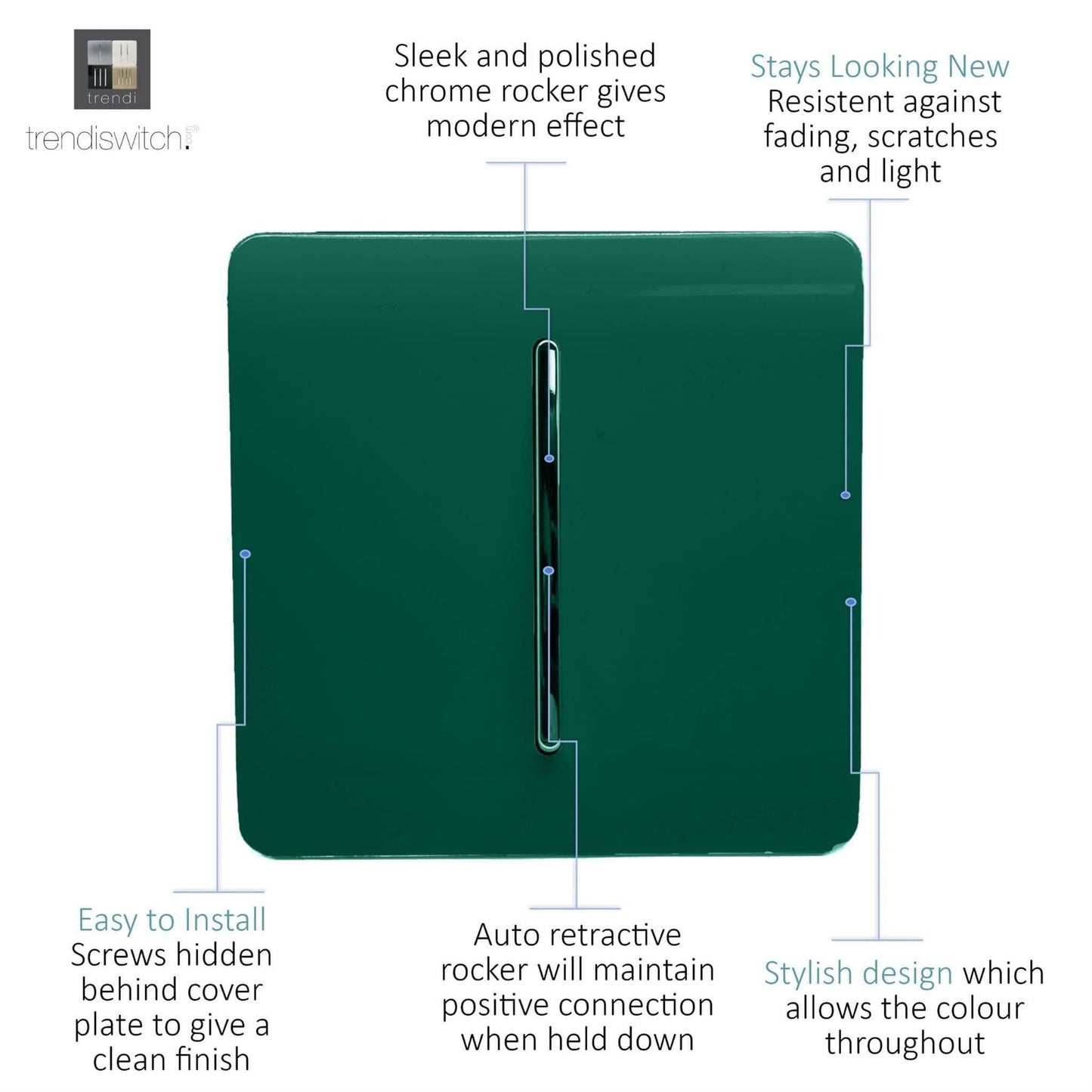 Trendi Artistic Modern Glossy  Home Automation Switch Dark Green