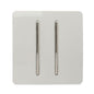 Trendi 2 Gang 2 Way Artistic Modern 10 Amp Rocker Light Switch White ART-SS4WH