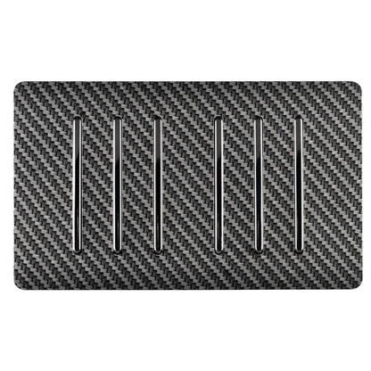 Trendi Switch 6 Gang 1 or 2 Way Modern Designer Light Switch in Carbon Fibre