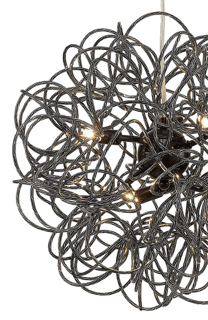 Deco Cassidy Pendant Round Interwinding Aluminium 6 Light G9 Black