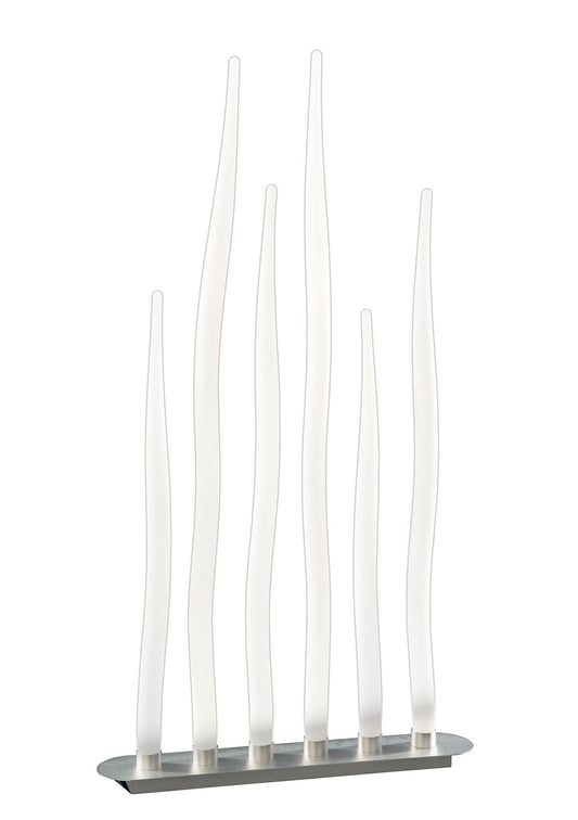 Mantra Estalacta Floor Lamp 6 Light GU10 Bar Indoor, Silver/Opal White