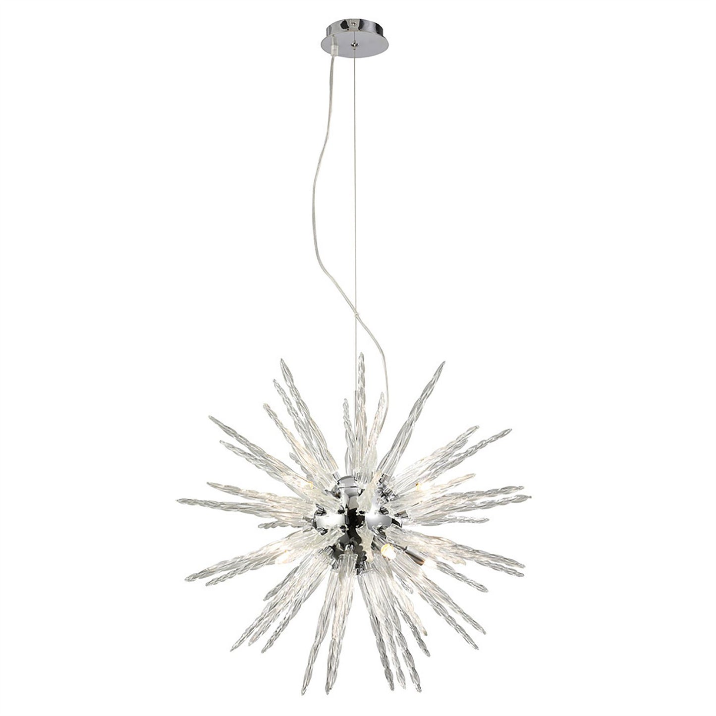 Diyas Tropez 60cm  8 Light G9 Polished Chrome/Glass Ceiling Pendant Light Fitting
